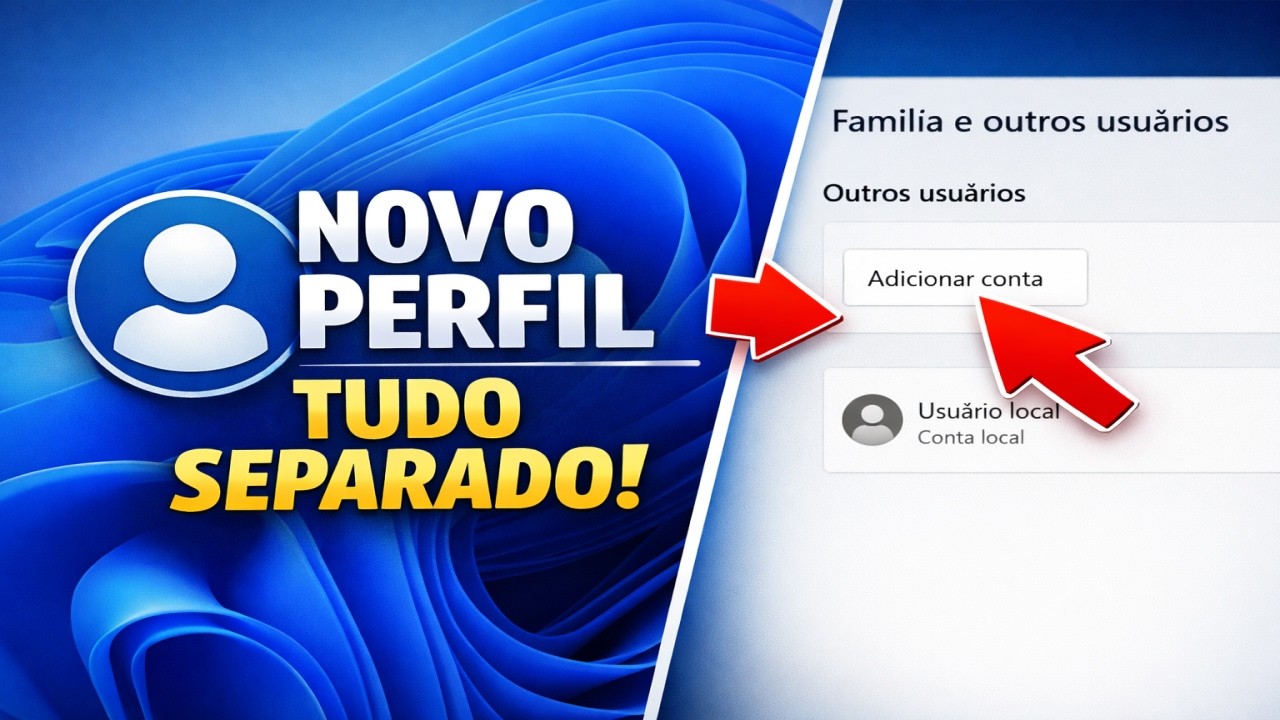 COMO CRIAR NOVO PERFIL DE USUÁRIO NO WINDOWS ! MANTENHA SUAS CONFIGURAÇÕES SEPARADAS !