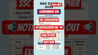 SSC stenographer 2025 syllabus notification #ssc #exampattern #stenographer