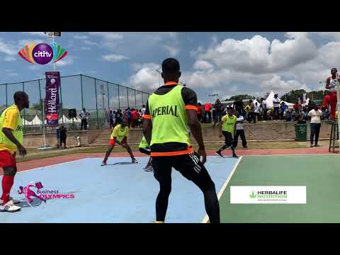 Going hard at the Volleyball at Citi Business Olympics