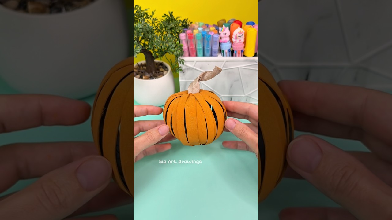Easy DIY Pumpkin Paper Craft #shorts #papercraft