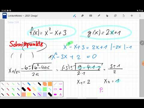 Schnittpunkte von Parabel und Gerade berechnen