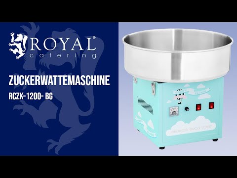 Video - Zuckerwattemaschine - 52 cm - 1.200 W - türkis