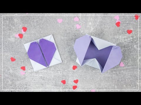 DIY Origami Herzbox aus Papier basteln | tolle Geschenkidee