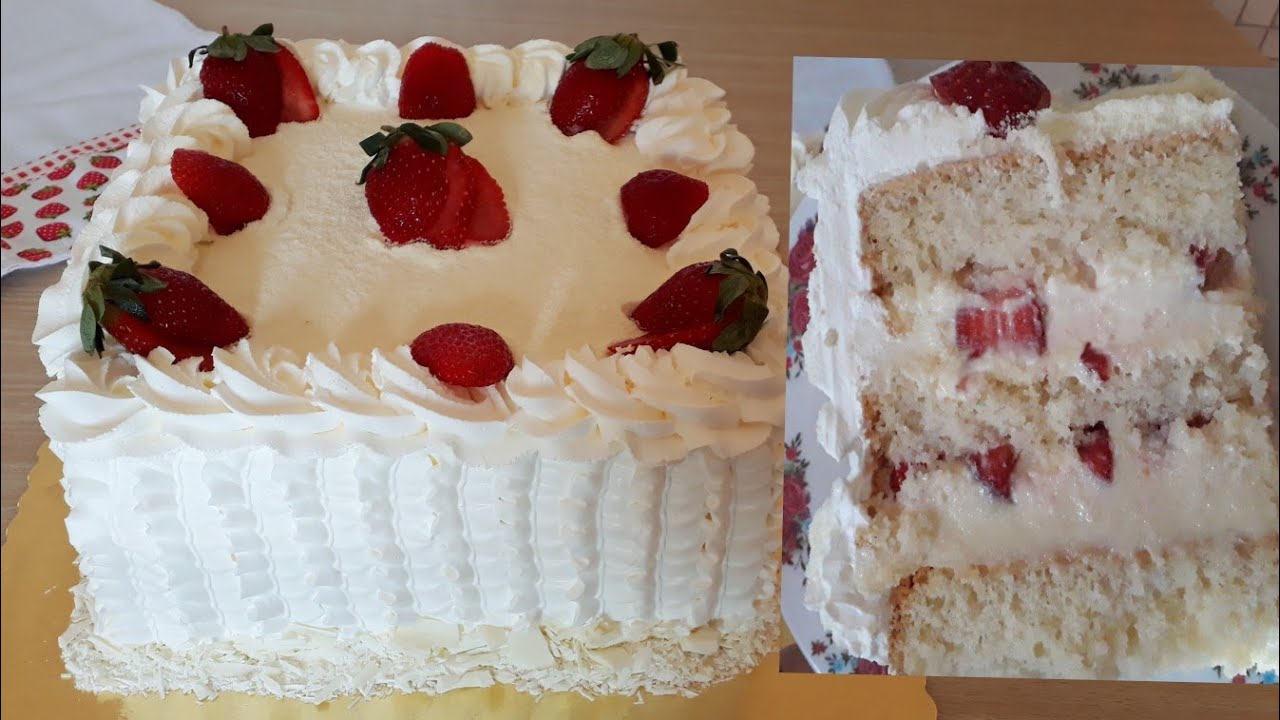 Bolo de Leite Ninho com Morangos