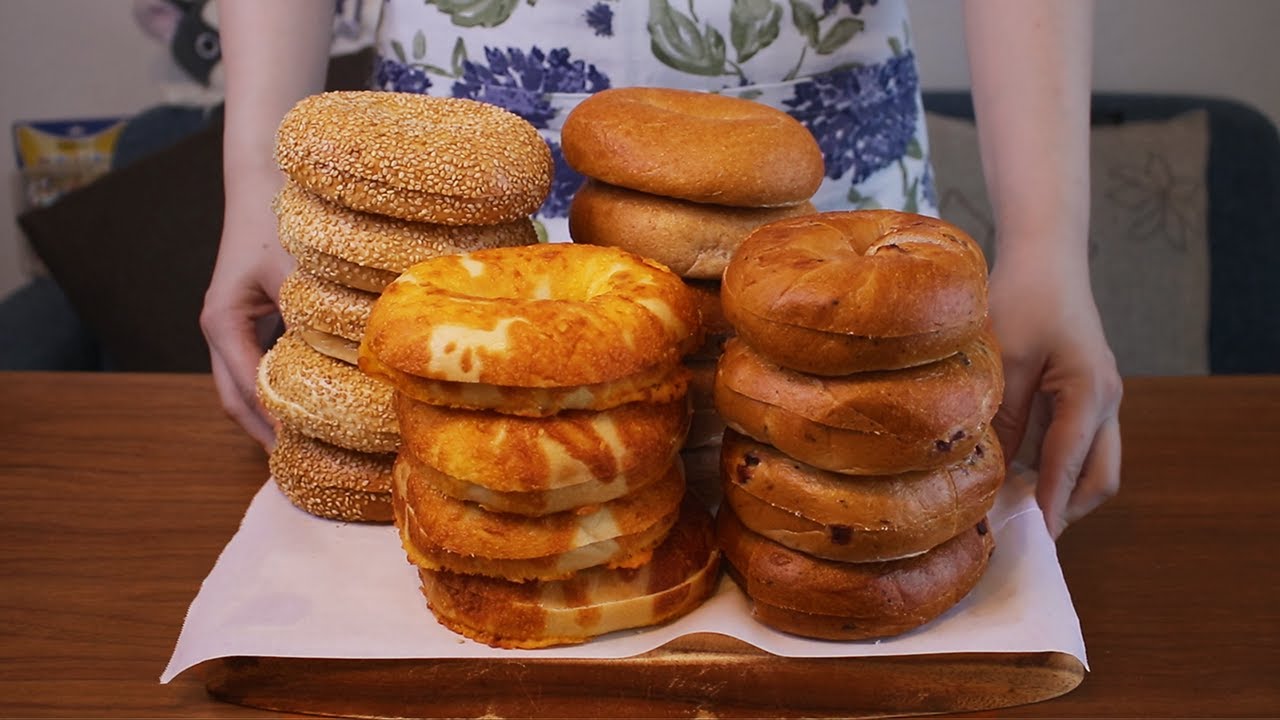 コストコのベーグルをひたすら冷凍保存する動画。