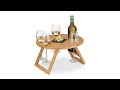 Runder Picknick Weintisch aus Bambus Braun - Bambus - 39 x 22 x 39 cm