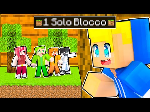 PORTO I MIEI AMICI SU UN SOLO BLOCCO PICCOLISSIMI Su Minecraft!