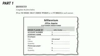 Millennium Office Supplies With Answers | IELTS LISTENING SECTION-1
