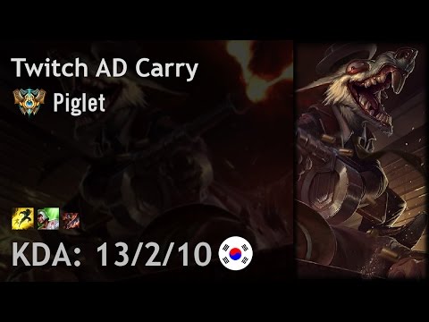 Twitch AD Carry vs Jhin - Piglet - KR Challenger Patch 6.24