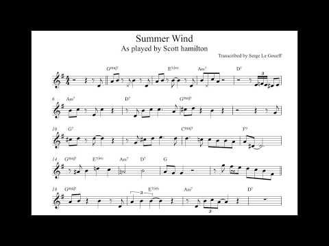 Scott Hamilton plays: Summer wind. Solo Transcription