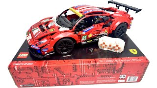 How to Motorize LEGO Technic 42125 Ferrari 488 GTE RC Mod Tutorial w/ Lights & Gearbox (4K)