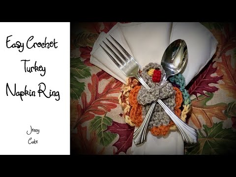 Easy Crochet Turkey Napkin Ring, Turkey Feet