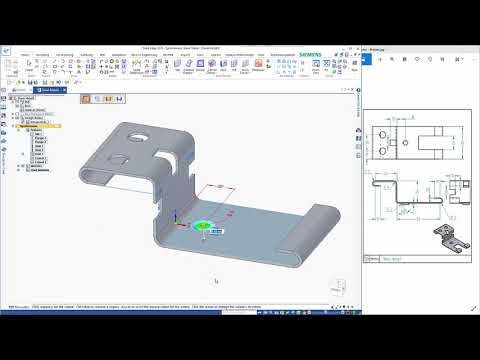 Solid Edge sheet metal tutorial - Bracket