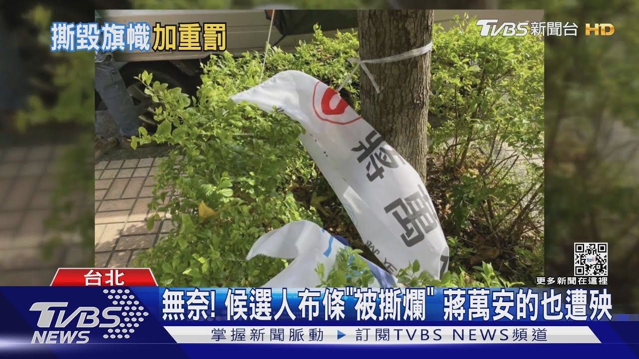 無奈!候選人布條「被撕爛」 蔣萬安的也遭殃