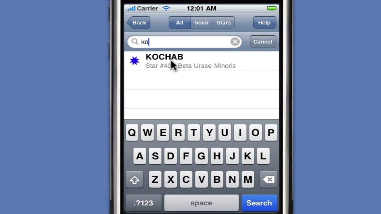 Celestial Navigation Running Fix with StarPilot iOS app (1 of 2)