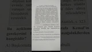 8. Sınıf T.C. İnkılap Tarihi 3.Ünite 3.Kazanım Yeni Nesil Soru