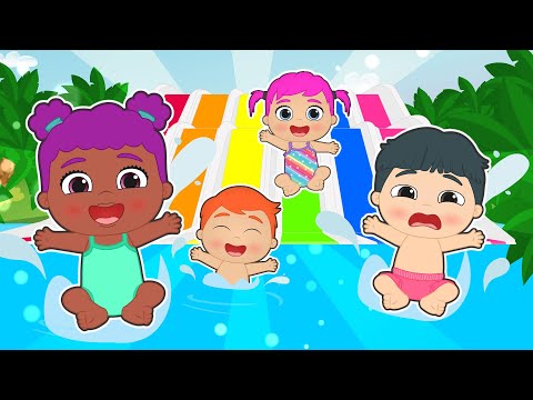 BABIES ALEX AND LILY 😚😚 Meet new friends LUNA and NIKO 🛝🛝and play on the pool slides