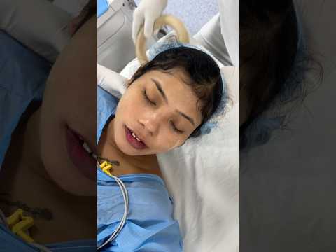 Young girl sleeps due to anesthesia