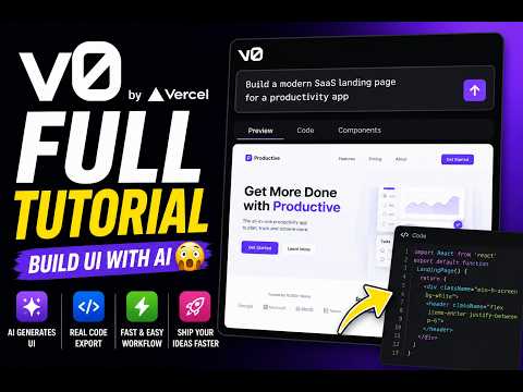 v0 AI Full Tutorial for Beginners (Vercel V0)
