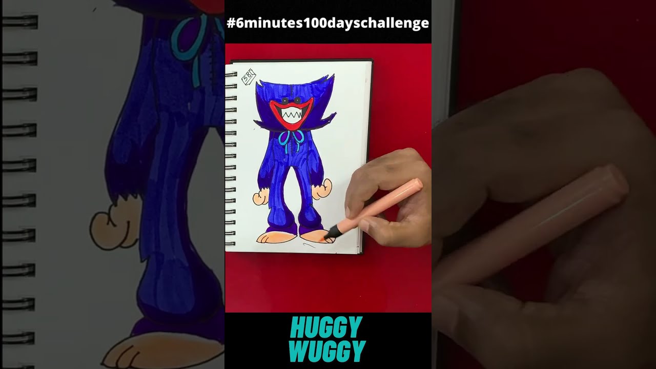 How to draw huggy wuggy #shorts
