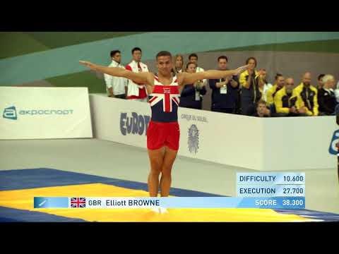 BROWNE Elliott (GBR) - 2018 Trampoline Worlds, St. Petersburg (RUS) - Qualification Tumbling R1