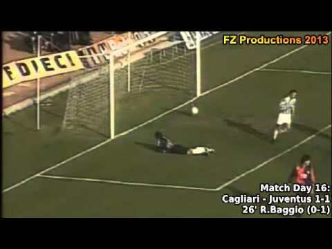 Serie A 1991-1992, day 16 Cagliari - Juventus 1-1 (R.Baggio goal) 