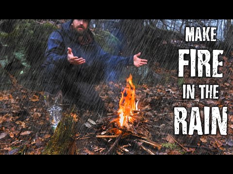 How to Make a Fire in Wet and Rainy Conditions - Finding Dry Kindling and Tinder