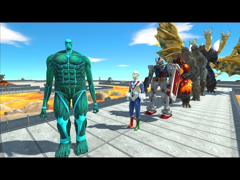 Ice Colossal Titan Lava DEATH RUN vs Kaiju Monster - ARBS