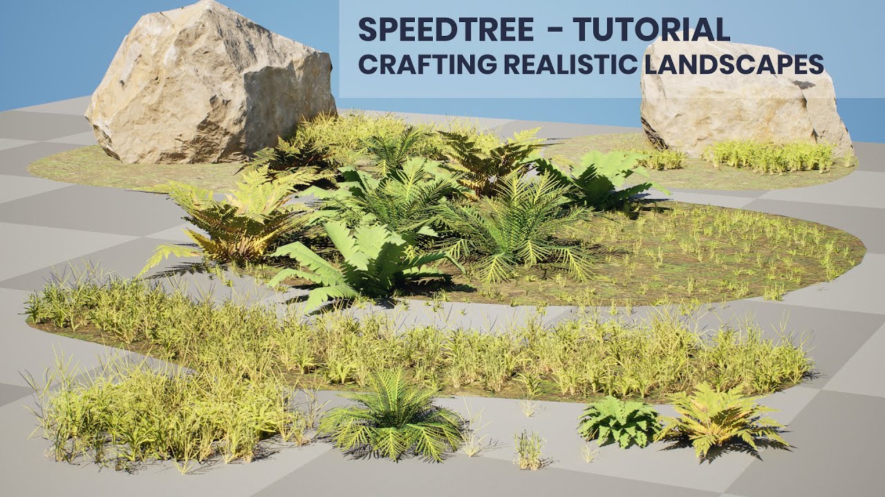 Game-Ready Nature Kit Grass Plants Stones 3D Model