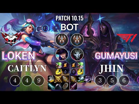 JDG LokeN Caitlyn vs T1 Gumayusi Jhin Bot - KR Patch 10.15
