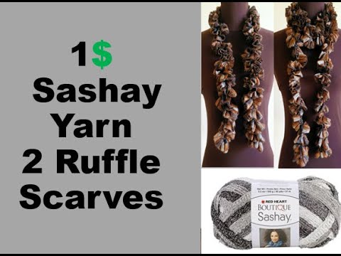 Tutorial New way to Crochet Sashay yarn  Ruffle Scarf. Single & Double  Thread. Worth million views