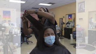 Natural hair salon visit | Trim & Style