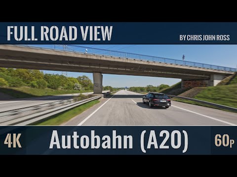 Autobahn (A20), Germany: Bad Segeberg - Kreuz Lübeck - 4K (2160p/60p) Ultra HD