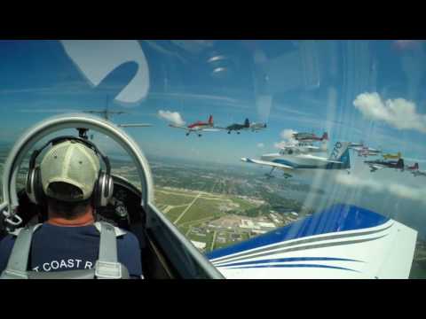 Oshkosh 2016 - Tuesday's 34 ship Formation Flight Cockpit Views!