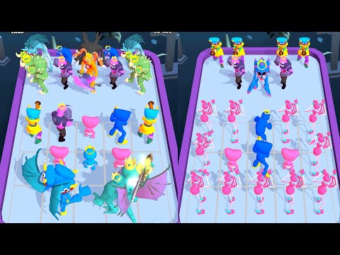 Merge Master Monster War : Baby Pink Army vs Blue army, Max Level Gameplay