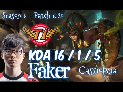 SKT T1 Faker CASSIOPEIA vs XERATH Mid - Patch 6.20 NA Ranked