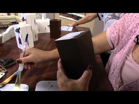 Mulher.com 15/03/2013 Cleo Squarizi - Castiçal e quadro em madeira ripada  parte 1