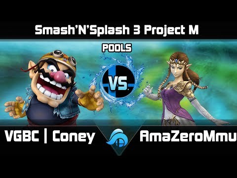 Smash n Splash 3 Project M Singles Pools - VGBC | Coney (Wario) vs. AmaZeroMmu (Zelda/Link)