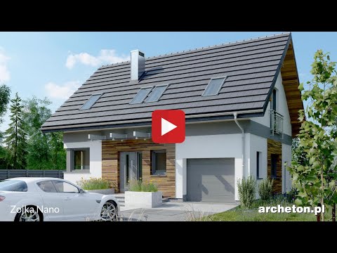 Projekt domu Zojka Nano- archeton.pl - z użytkowym poddaszem 136,6 m2