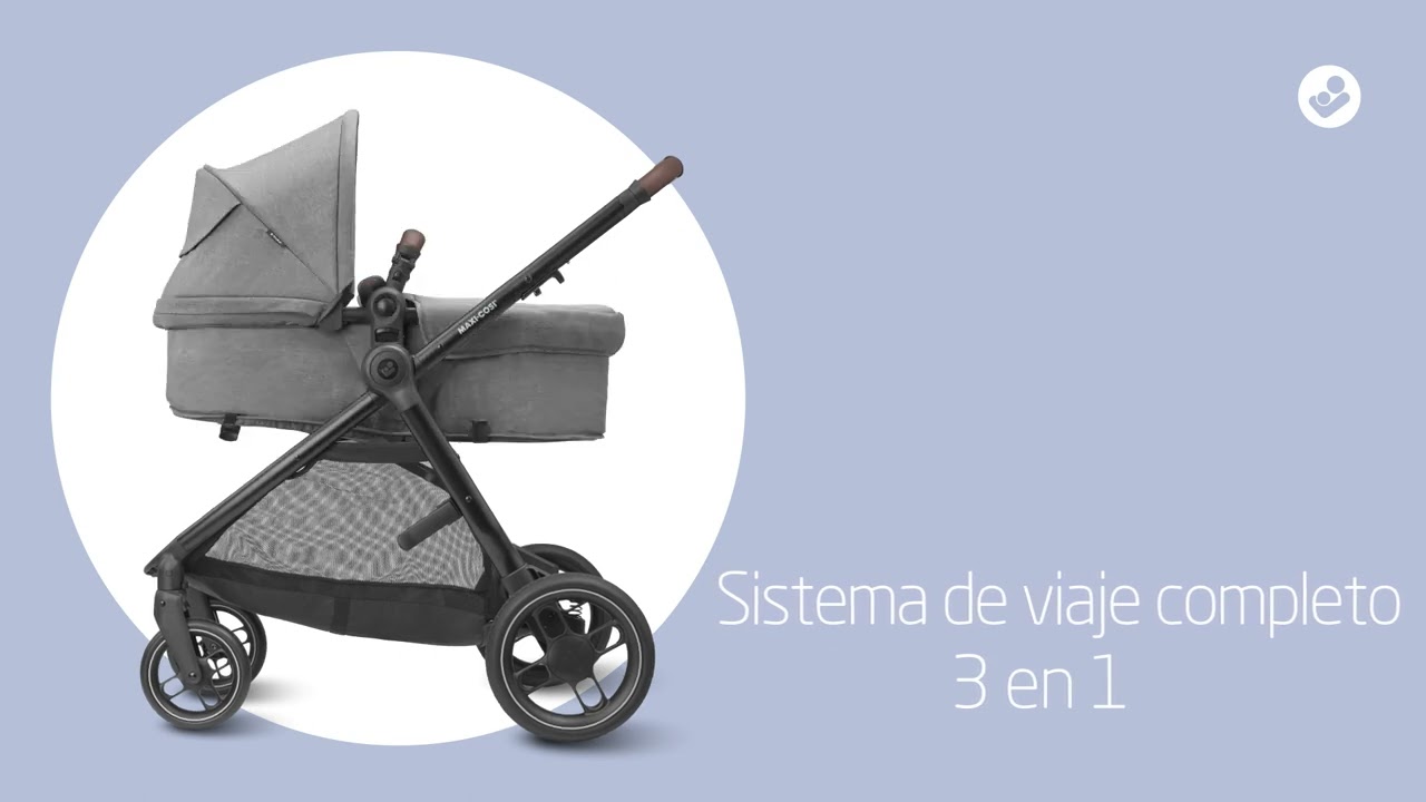 KIDUKU® Carrito de Bebé 3 en 1 - Gris Silla de Paseo para Niños Carricoche  de 3 Piezas Capazo, Cambiador, Cubrepiés Sillita Coche Ligera Infantil