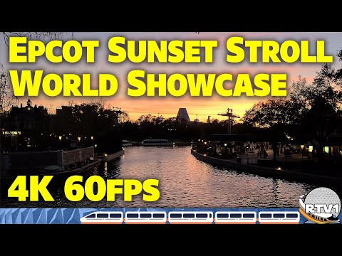 Epcot - World Showcase Relaxing Stroll at Sunset during Flower & Garden |  Walt Disney World