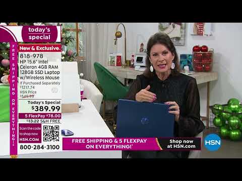 HP 15,6-Zoll-Laptop mit Intel Celeron, 4 GB RAM und 128 GB SSD mit Kabel ...