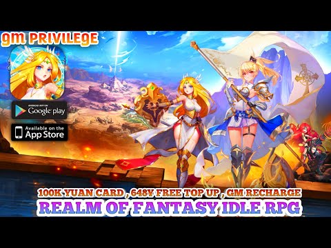 Realm Of Fantasy Idle RPG GM Privilege - V10 , 100K Yuan Card , 648¥ Coupon Recharge , Free Hero ★5