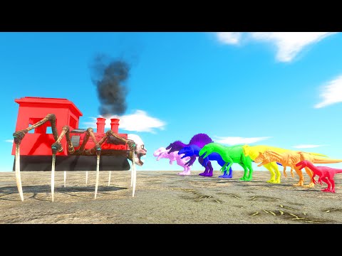 Choo Choo Charles Vs Rainbow Color Carnivore Dinosaur