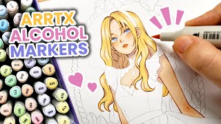 🌷 Trying Out New Markers / Arrtx 66 Pastel Colors OROS Alcohol Markers Review ✨