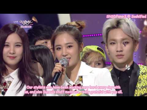 [Eng Sub] [140314] KBS2 Music Bank Winning Speech - SNSD