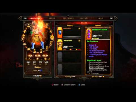Diablo III playing Barbarian (PS3) Inferno (Normal difficulty) part 37