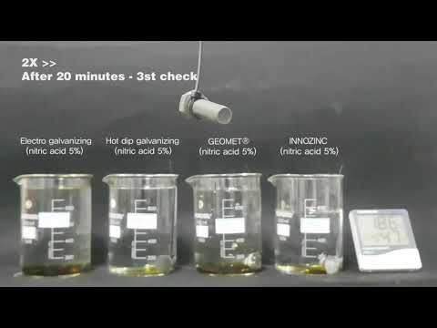Bolt chemical resistance test (dilute nitric acid 5%)