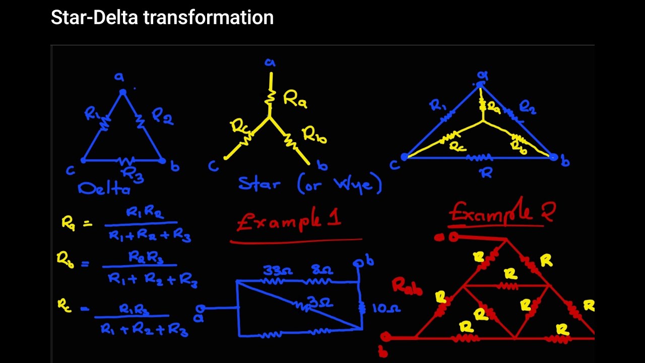 Introduction to Star Delta Transformation with exam question examples #EEE #UNZA #BENG, #engineering
