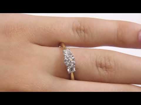 Round Cut Three Stone Engagement Ring MD056